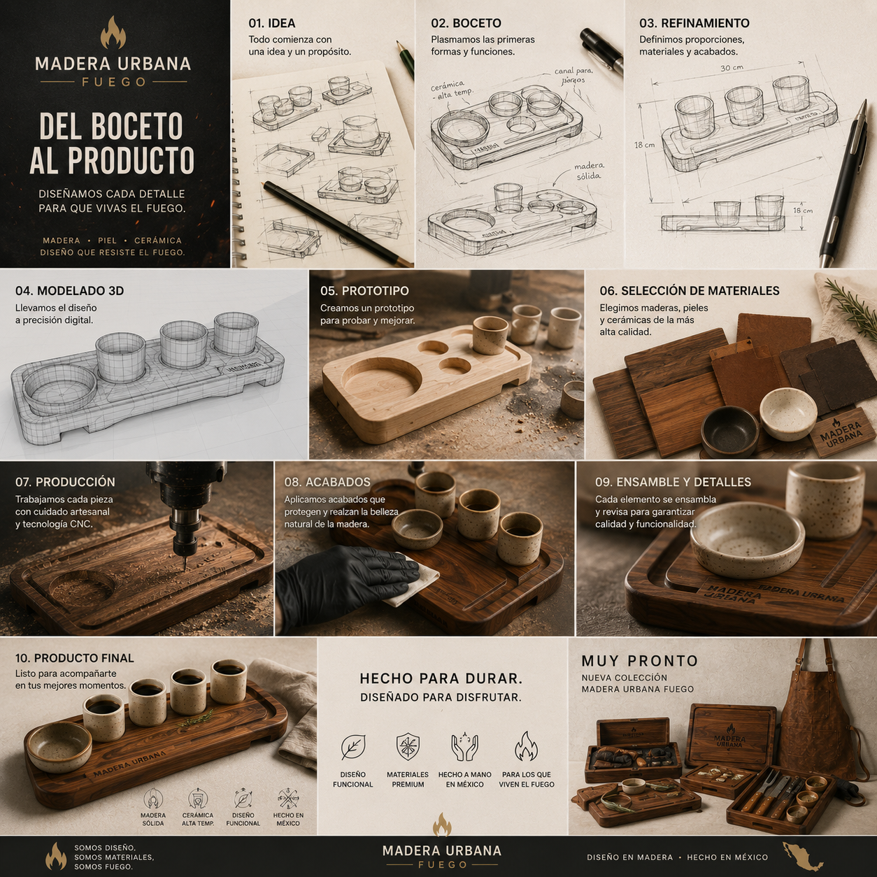 Proceso de diseño Madera Urbana Fuego
